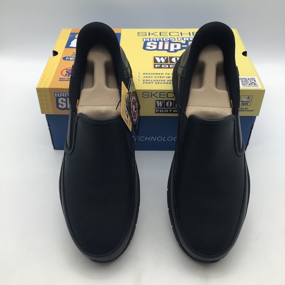 Skechers Work Slip-ins Nampa Broxtin Black Mens Size 11.5 200304 NEW main image 6